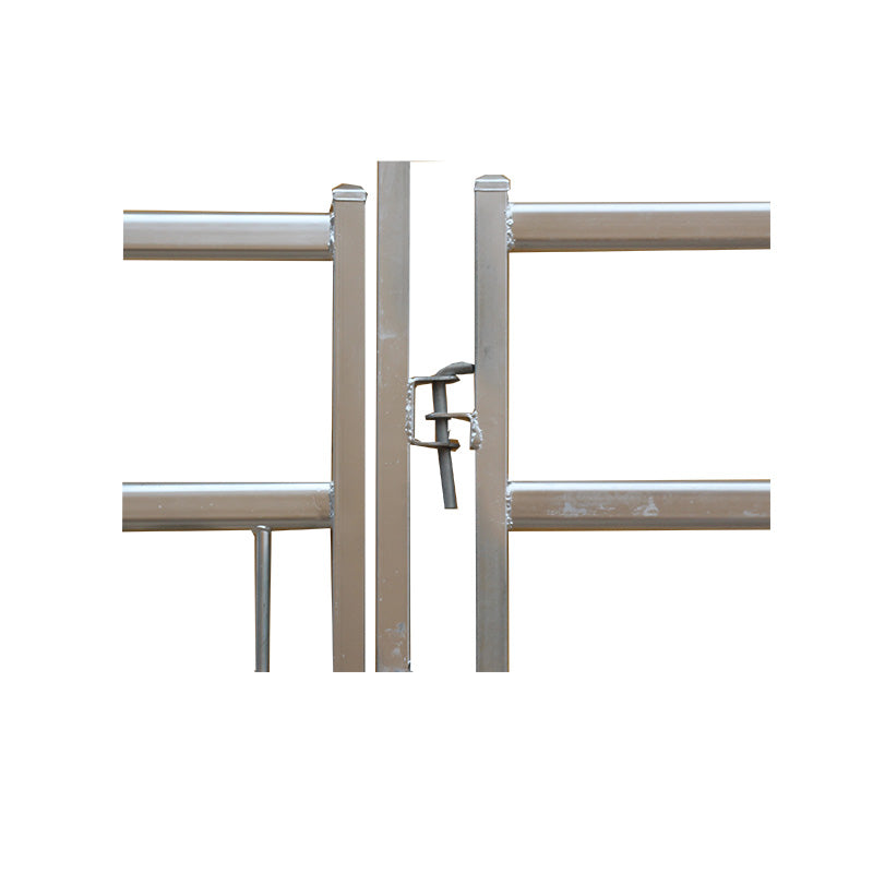 Close-up of the drop-in pin connector joining two yard panels, on a white background.
