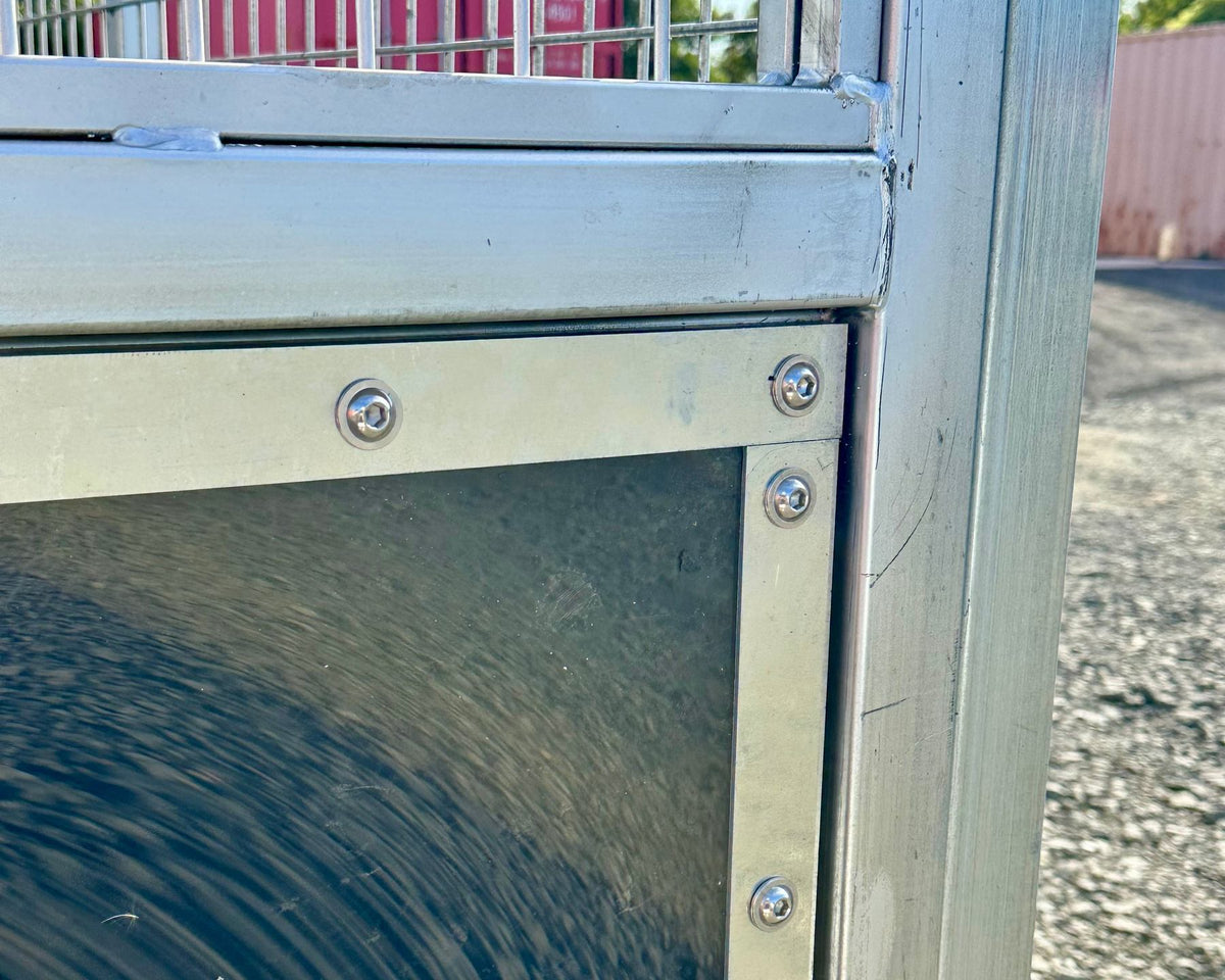 horse stable door and panel system mesh and kick panel detail